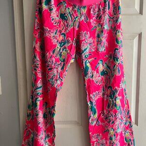 The Seaside Beach Pant Wide Leg Crop Pink Tropical Tucson Can
